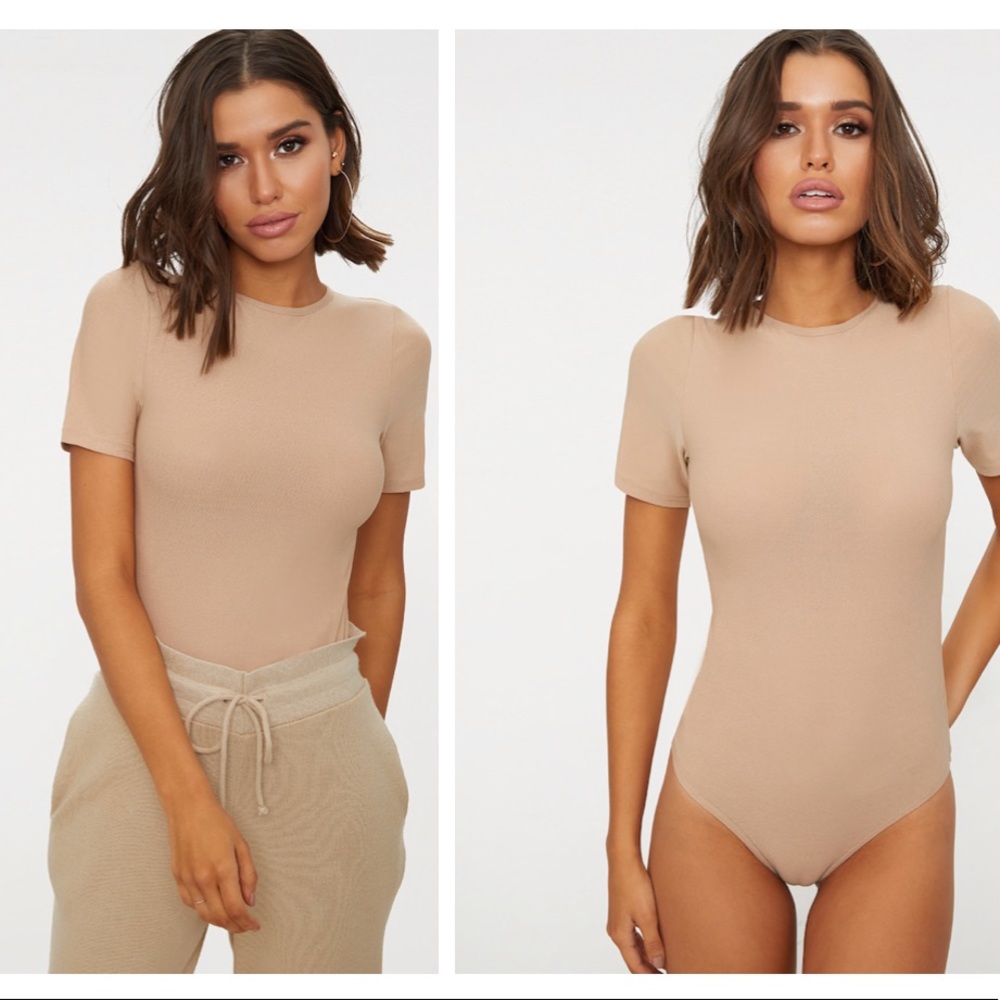 tan short sleeve body suit